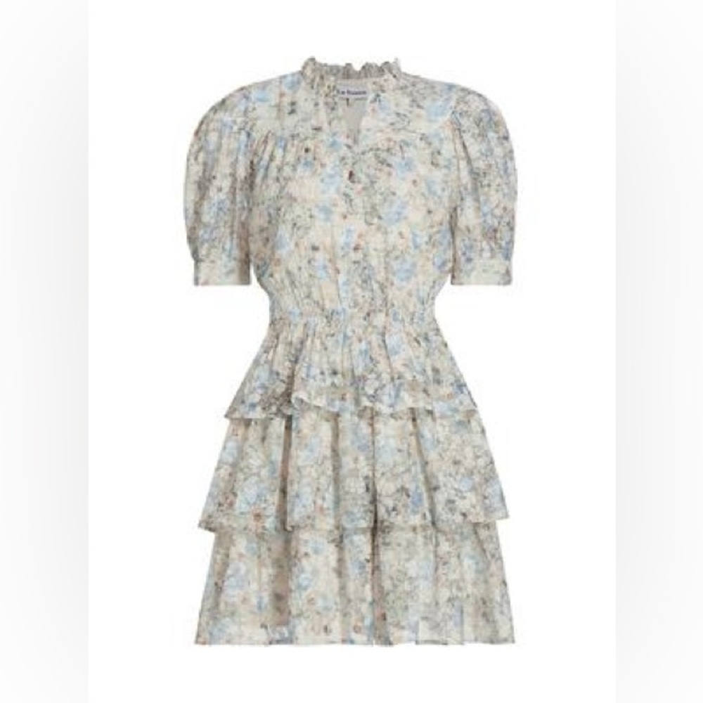 NWT EN SAISON M Tosca Midi Dress Peach Blue floral Babydoll Cottagecore
Feminine